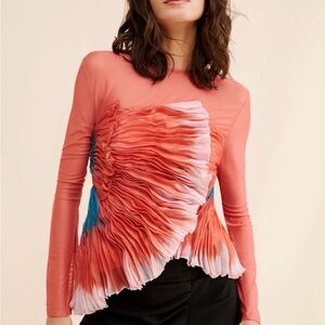 Geisha Design 3D floral asymmetrical top